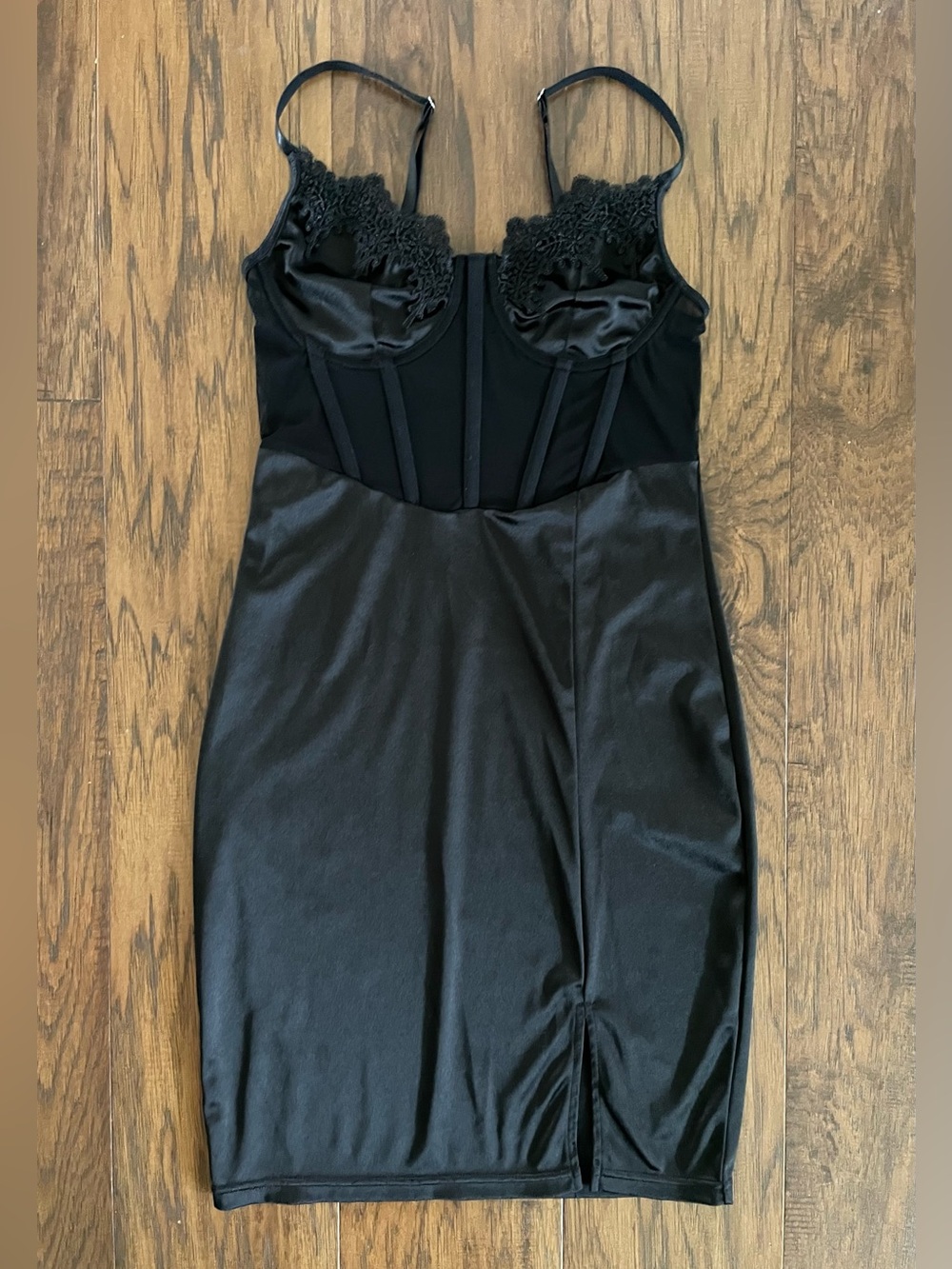 Black Lace Bustier Mini Dress Size Small